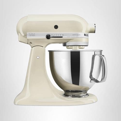 KitchenAid Artisan Series 5 Quart Tilt Head Stand Mixer with Pouring Shield KSM150PS, Almond Cream — view 5