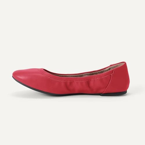 Amazon Essentials Women's Belice Comfortable Slip-On Ballet Flats Shoes, Bright Poppy Red, 5 — view 3