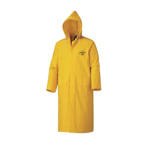Pioneer FR Waterproof Long Rain Jacket for Men - Flame Resistant PVC Yellow Rain Gear for Work - Large