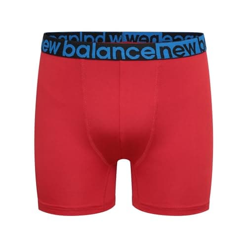 New Balance Boys' 3.5" Underwear, Performance Boxer Briefs (4 Pack), Team Red Thunderbolt Camo/Blue Graphite/Team Red/Black, Large — view 3