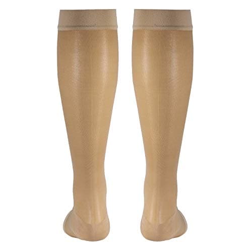 Truform Sheer Compression Stockings, 15-20 mmHg, Women's Knee High Length, Open Toe, 20 Denier, Light Beige, Small — view 7