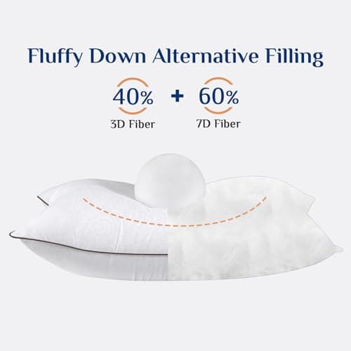 JOLLYVOGUE King Size Pillows 2 Pack for Sleeping, Soft and Supportive Bed Pillows for Side Back and Stomach Sleeper, Down Alternative Hotel Collection Pillows 2 Pack — view 2