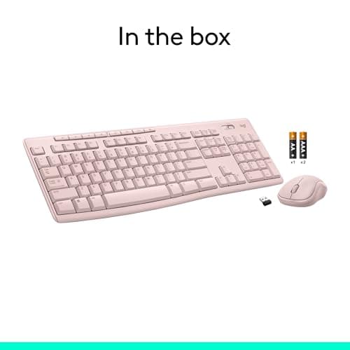 Logitech MK270 Wireless Keyboard and Mouse Combo for Windows, 2.4 GHz Wireless, Compact Mouse, 8 Multimedia and Shortcut Keys, 2-Year Battery Life, for PC, Laptop - Rose — view 9