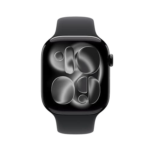 Apple Watch Series 11 [GPS 46mm] Smartwatch with Jet Black Case and Black Sport Band - M/L. Sleep Score, Fitness Tracker, Health Monitoring, Always-On Display, Water-Resistant
