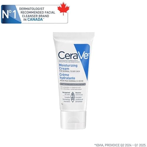 CeraVe Moisturizing Cream Travel Size Daily Face and Body Moisturizer for Normal to Dry Skin with Hyaluronic Acid Fragrance Free, 57 Grams — view 4