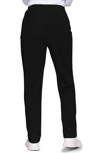Cherokee Scrubs for Women Cargo Pant Natural Rise Tapered Pull-On Bottom with 4 Pockets , Fade Resistant Fabric - 4200P, M Petite, Black — view 6
