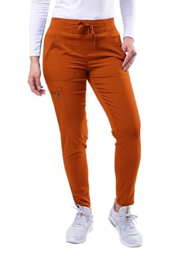 Adar Uniforms, Pro Scrubs for Women - Ultimate Yoga Jogger Scrub Pants - P7104 - Cinnamon - M