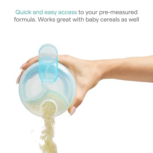 Munchkin Formula Dispenser for Baby Bottle Feeding On The Go, Easy-Pour Spout for Powdered Formula & Cereal, 3 Compartments, 9 Ounce, Pink — view 3