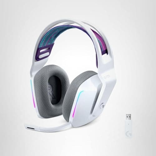 Logitech G733 Lightspeed Wireless Gaming Headset with Suspension Headband, LIGHTSYNC RGB, Blue VO!CE mic Technology and PRO-G Audio Drivers - White — view 10