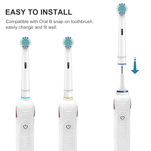 Toothbrush Heads for Oral B, 4 Pack Professional Electric Toothbrush Replacement Heads Medium Soft Dupont Bristles Replacement Toothbrush Heads Precision Clean Brush Heads Refills — view 4