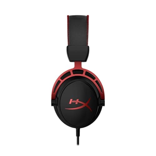 HyperX Cloud Alpha - Gaming Headset, Dual Chamber Drivers, Legendary Comfort, Aluminum Frame, Detachable Microphone, Works on PC, PS4, PS5, Xbox One, Xbox Series X|S, Nintendo Switch and Mobile – Red — view 4