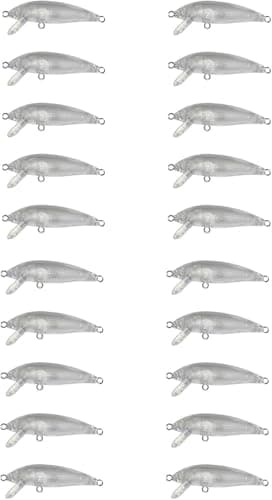 Jerkbait Fishing Lure Blanks, 20pcs Unpainted Crankbaits Blank Lures Set, Musky Lure Blanks,Fishing Hard Lures (3.8g/5cm)