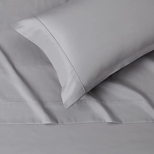Amazon Basics Lightweight Super Soft, Breathable Easy Care Microfiber 3 Piece Bed Sheet Set with 14-Inch Deep Pockets, Twin, Dark Gray, Solid — view 2