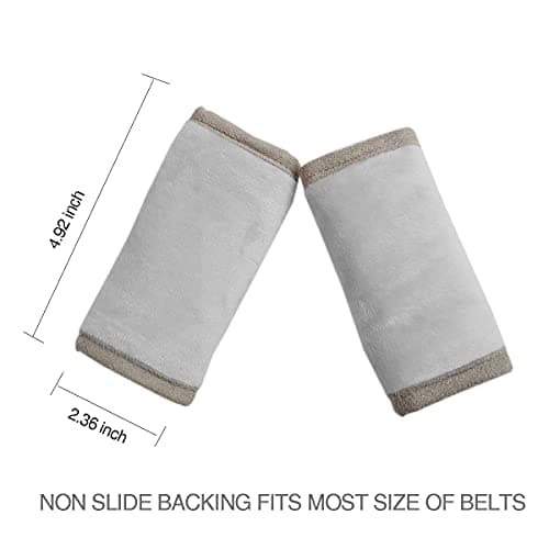 Car Seat Strap Covers for Baby Kids, Seat Belt Covers Strap Pads Cushion for boy Girl, Protect Neck and Shoulder rubbing, Anti-Slip Design, Universal for Stroller/Carrier/Pushchair Grey — view 3