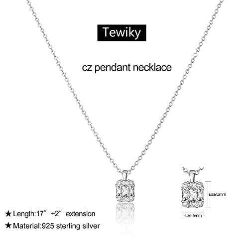 Tewiky Necklace for Women, Sterling Silver Plated Pendant Necklaces Dainty Small Cute Necklaces Aesthetic Simple Pendant Necklace Jewelry for Women — view 4