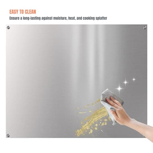 2-Pack 24" By 30" Stainless Steel Stove Backsplash, Reversible Ultra Flat Splatter Guard Range Hood Backsplash, Easy Clean Wall Shield Metal Panel — view 2