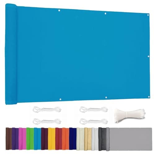 ZHhan Balcony Privacy Screen for Backyard Deck Patio Balcony Fence Porch Sun Shade PVC UV Protection Sun Wind 8 Days DeliveSapphire 14 Colors 20 Sizes 420D(Blue,5.2'x24.6')