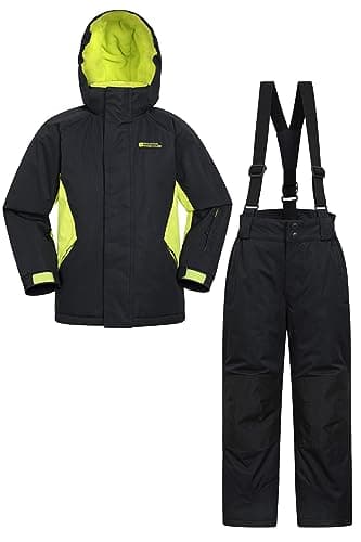 Mountain Warehouse Kids Ski Jacket & Pants set– Boys & Girls Snowsuit Black 5-6 Years