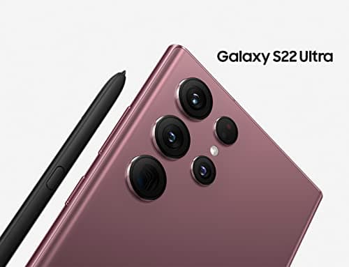Samsung Galaxy S22 Ultra 5G Burgundy 256GB - 6.8" 120 Hz AMOLED Display, 108MP+12MP+10MP+10MP Rear Camera, 40MP Selfie Camera, 8K Video, S-Pen included (CAD Version & Warranty) — view 3