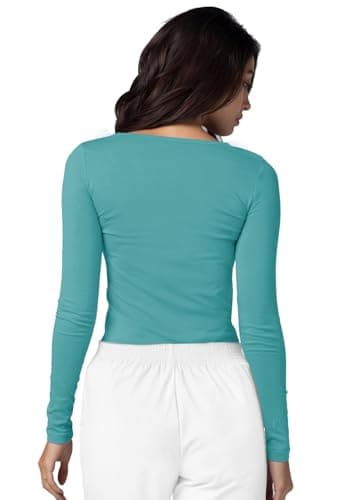 Adar Underscrubs for Women 2 Pack - Long Sleeve Underscrub Comfort Tee - 2902 - Aquamarine - XS — view 2