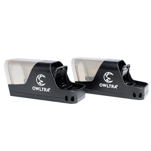 OWLTRA in-/Outdoor Safe Extra Large Plastic Tunnel Snap Rat Trap 2PCS, Instant Kill Rodent Snap Trap with Clear Tunnel Entry, Touch-Free Release, and Powerful Snap, Black