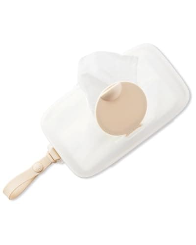 Skip Hop Baby Wipes Dispenser Case, Holds Up to 40 Wipes, Grab & Go Travel Wipe Holder with Snug Seal, Oat