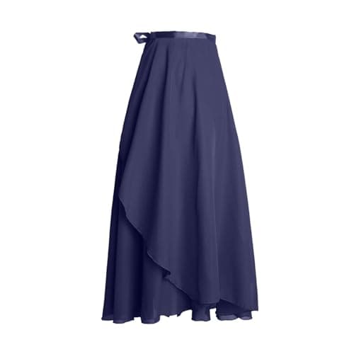 Ballet Skirts for Women Fashion Long Wrap Chiffon Party Skirt Casual Sheer Dance Costumes High Waist Beach Skirt Dark Blue