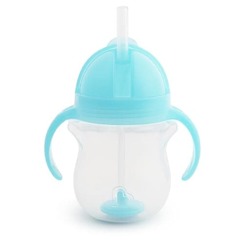 Munchkin Any Angle Click Lock Weighted Straw Trainer Cup, 7 Oz, 1 Pack, Blue