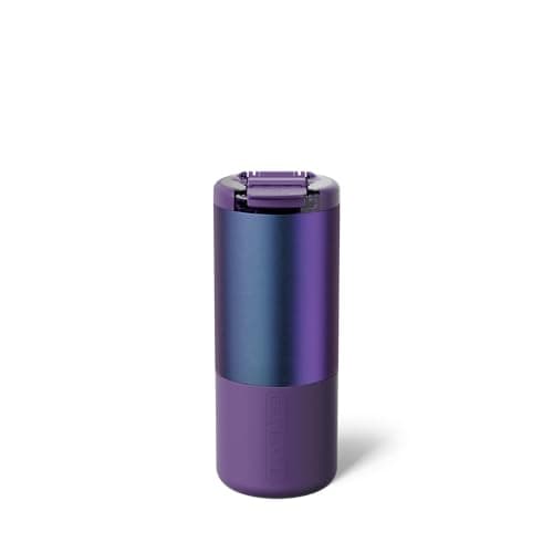 BrüMate Strova 18oz 100% Leakproof Insulated Coffee Mug | Ceramic-Lined Interior | Built-In Silicone Sleeve for Travel | Locking Flip Lid (Dark Aura)