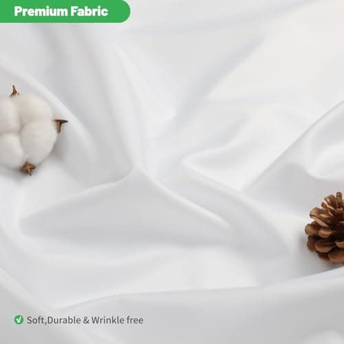 eachope Stall Waterproof Fabric Shower Curtain Liner with 3 Heavy-Duty Magnets - Washable Cloth Shower Liner with Rustproof Grommets,White Hotel Quality Lightweight Shower Curtain,54x78 inches — view 2