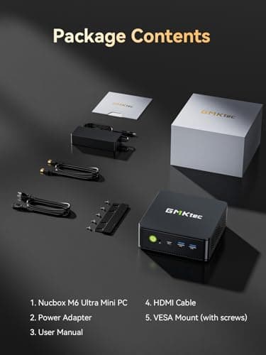 GMKtec M6 Ultra Gaming Mini PC Ryzen 7640HS (Upgraded 6600H/ 6800H), 32GB RAM DDR5 512GB SSD Dual NIC LAN 2.5GbE Desktop Computers Office Home, Triple 4K Display, WiFi 6, USB4, BT 5.2, DP, HDMI 2.0 — view 8