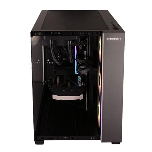 STORMCRAFT Falcon AI Gaming Desktop Computer AMD Ryzen 7 7800X3D, RX 9070 XT 16G, 32GB DDR5 6000MHz, 1TB NVMe SSD, 850W PSU 360mm AIO, ARGB Fans, USB-C, Bluetooth, Wi-Fi VR Ready PC Game Design Office — view 6