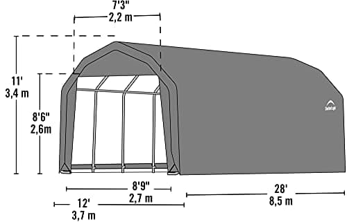ShelterLogic ShelterCoat Barn Style Garage, Green, 12 x 28 x 11 ft. — view 3