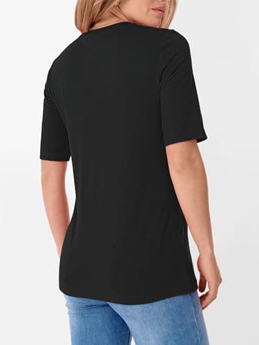 ANRABESS Womens Half Sleeve Tops Crewneck Shirts Basic Fit Tee Trendy 2026 Spring Summer Business Casual T-Shirts Black S — view 4