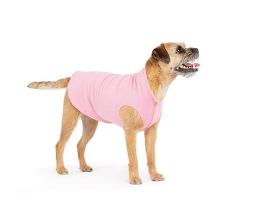 Goldpaw Stretch Fleece Dog Sweater - with Spandex for 4-Way Stretch - Soft, Comfortable Dog Coat - Machine Washable - Made in the USA - Rose - Size 8