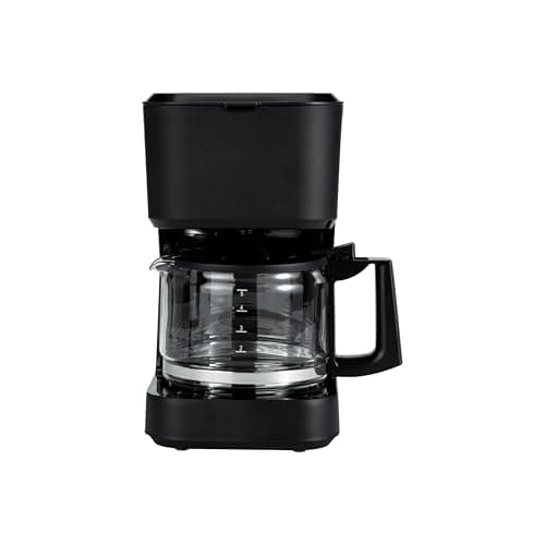 Amazon Basics 5 Cup Drip Coffee Maker with Glass Coffee Pot (0.8 Qt), Auto Shut-off, Auto Pause, Removable Filter Basket, Matte Black — view 3