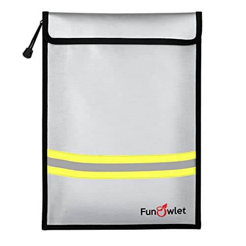 Fireproof Waterproof Money Document Bag, 15" x 11" Gray