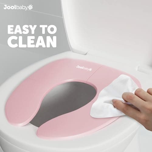 Jool Baby Folding Travel Potty Training Seat for Toddlers, Fits Round & Oval Toilets, Non-Slip Suction Cups, Includes Free Travel Bag (Pink) — view 4
