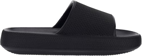 BRONAX Pillow Slippers for Women and Men | House Slides Shower Sandals | Cushioned Thick Sole 42-43 Black — view 4