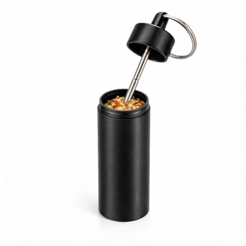 Superfine Kitchen Seasoning Holder | Compact Spice Metal Container Bottle | Coarse to Fine Salt Pepper Jar - Black Aluminum Seasoning Canister for Cooking & Dining — view 2