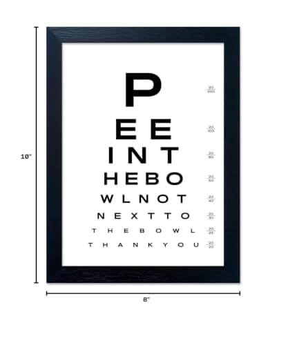 Funny Bathroom Signs Framed Black and White Bathroom Wall Decor Eye Chart Wall Art Humor Canvas Print Poster Fun Toilet Decor — view 9