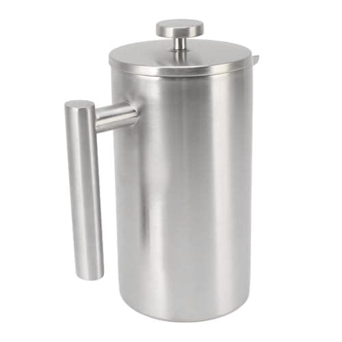 AIToWisely Portable Heatable French Press Coffee Maker, Dishwasher Safe, Double Wall Insulated Stainless Steel, 1L Capacity for Hot Coffee and Loose Tea — view 7