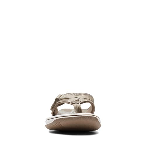 Clarks Women's Breeze Sea Flip-Flop, Taupe Synthetic, 9 — view 3