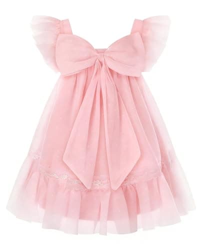 DeeFant Toddler Dress Pink 5T Dresses for Girls Summer Kids Tulle Tutu Wedding Birthday Girl Outfits Sundress Holiday