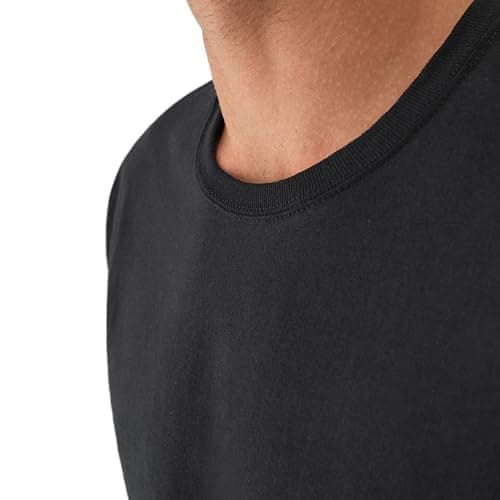 Hanes Mens Cotton, Moisture-wicking Crew Tee Undershirts, Multi-packs, Black/Grey/Blue Assorted - 6 Pack, 3X-Large US — view 4