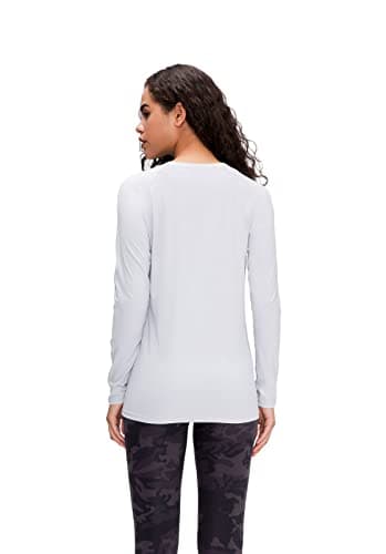 Boyzn Women's 3 Pack Long Sleeve Workout Running Shirts, UPF 50+ Sun Protection Shirts, Athletic Exercise Gym Yoga T-Shirts Black/White/Grey 3P01-M — view 4