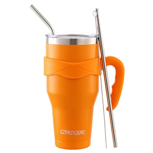Ezprogear 40 oz Stainless Steel Water Tumbler, Dark Orange