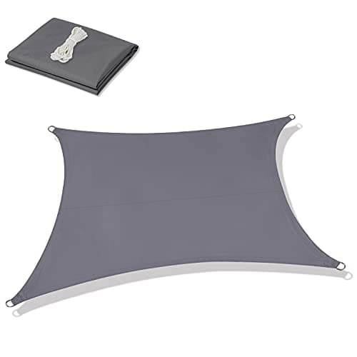 Jneaicn Shade Sail Waterproof Outdoor UV Sun Shade Sail Rectangle Gray 10'x 13' Protection Cool Party Beach Leisure Garden Accept Customization — view 5