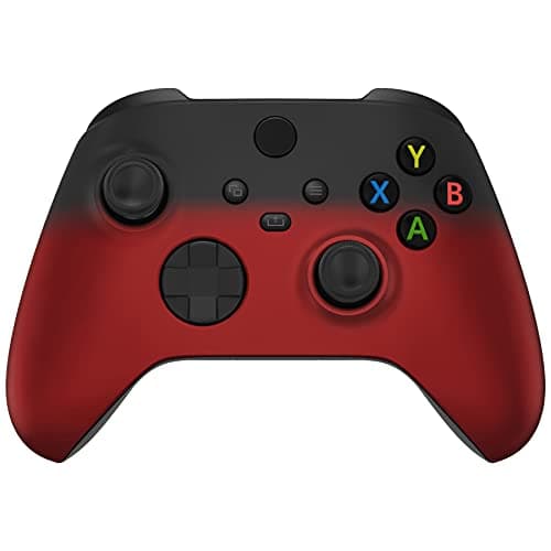 eXtremeRate Replacement Shell for Xbox Series X & S Controller - Personalized Upgrade - Shadow Red Soft Touch Grip Custom Cover Case Faceplate for Xbox Core Controller [Controller NOT Included]