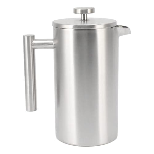 AIToWisely Portable Heatable French Press Coffee Maker, Dishwasher Safe, Double Wall Insulated Stainless Steel, 1L Capacity for Hot Coffee and Loose Tea — view 6